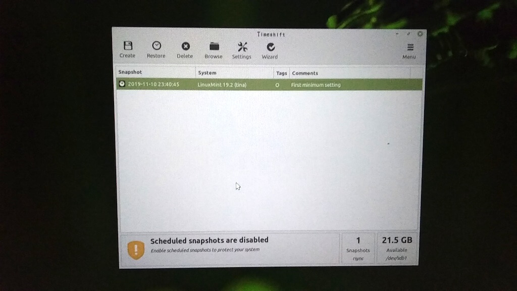USBバックアップ