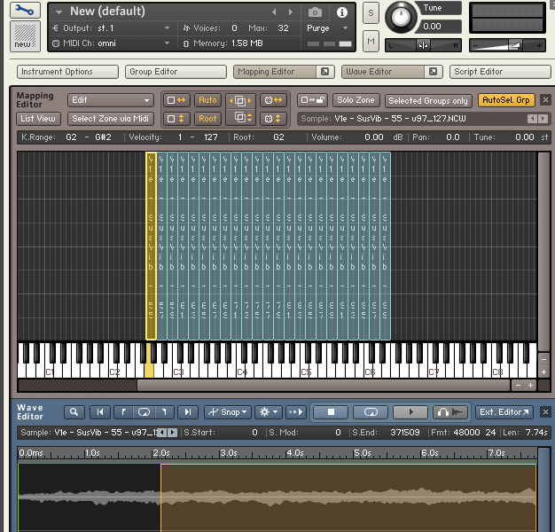 空のインストゥルメントに音源を貼り付け